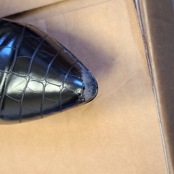 Steve Madden Block High Heel Bootie Croc Black 7 - Picture 5 of 10